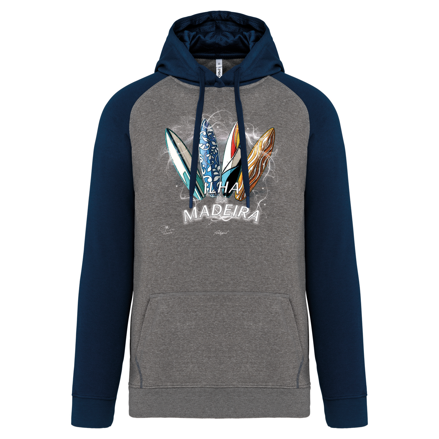 Sweatshirt Bicolor com capuz Surfboards Ilha da Madeira