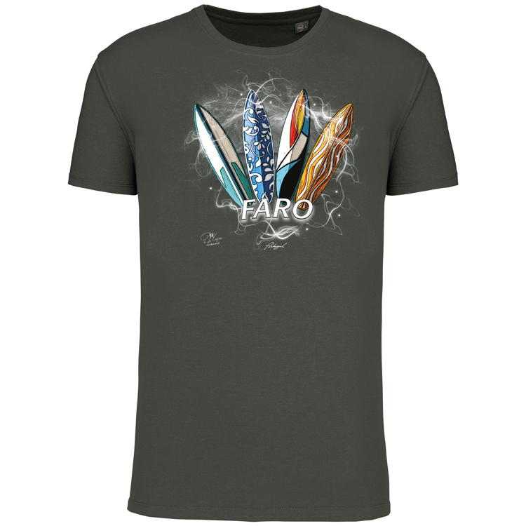 T-Shirt Algodão Biológico Surfboards Faro