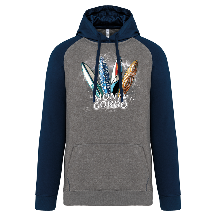 Sweatshirt Bicolor com capuz Surfboards Monte Gordo