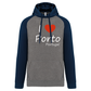 Sweatshirt Bicolor com capuz I Love Porto