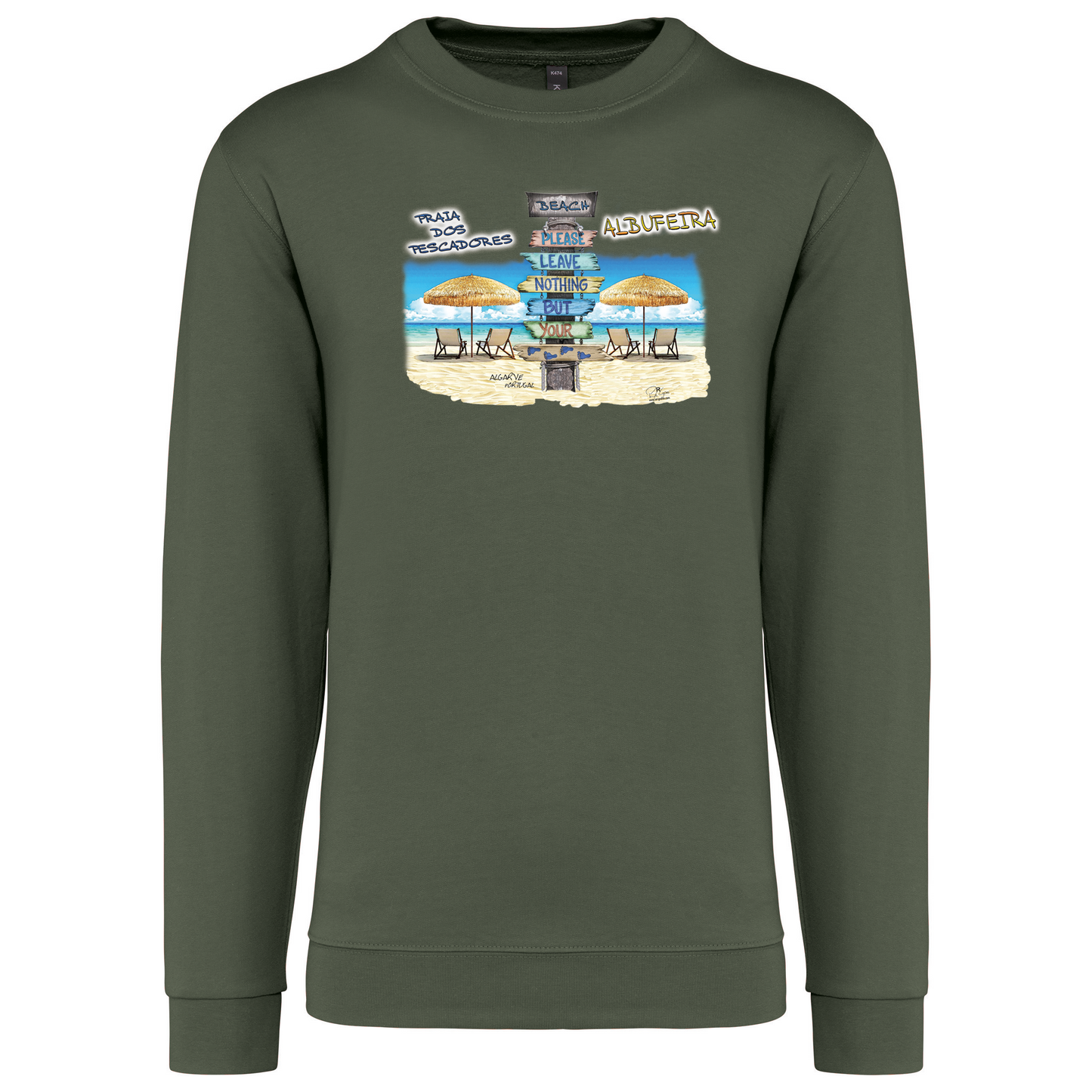 Sweatshirt Kariban sem Capuz Pegadas Albufeira
