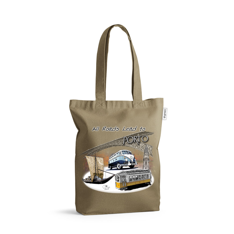 Sacos de Algodão Ecológico 220g All Roads Lead to Porto