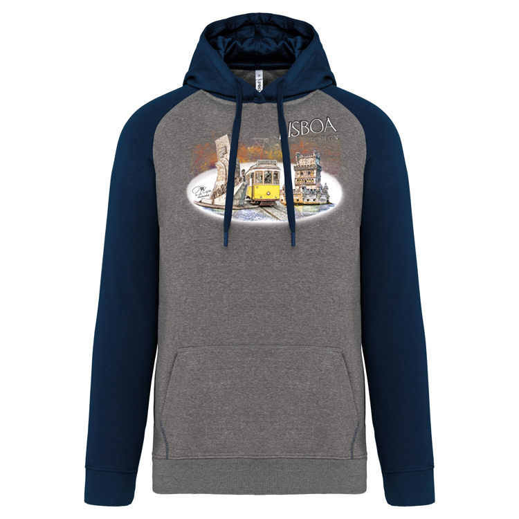 Sweatshirt Bicolor com capuz Monumentos Belém