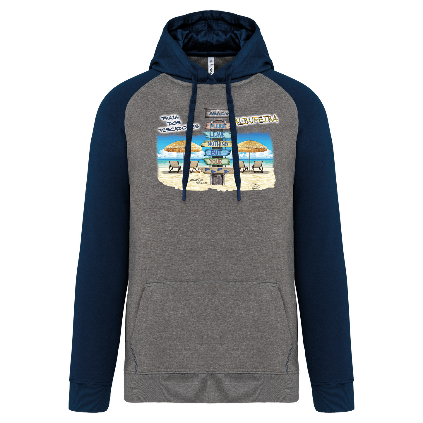 Sweatshirt Bicolor com capuz Pegadas Albufeira