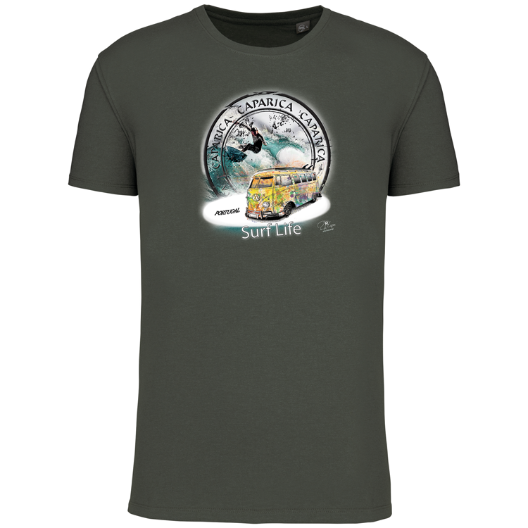 T-Shirt Algodão Biológico Surf Life Caparica