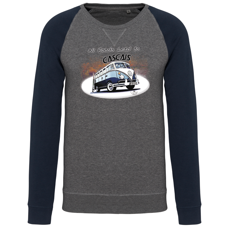 Sweatshirt Bicolor sem capuz All Roads Lead to Cascais