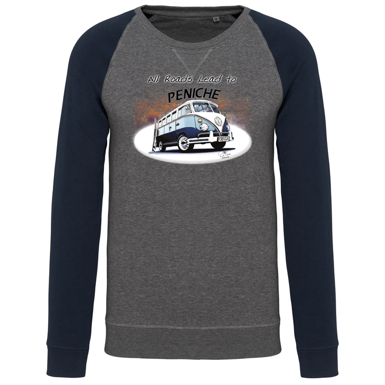 Sweatshirt Bicolor sem capuz All Roads Lead to Peniche
