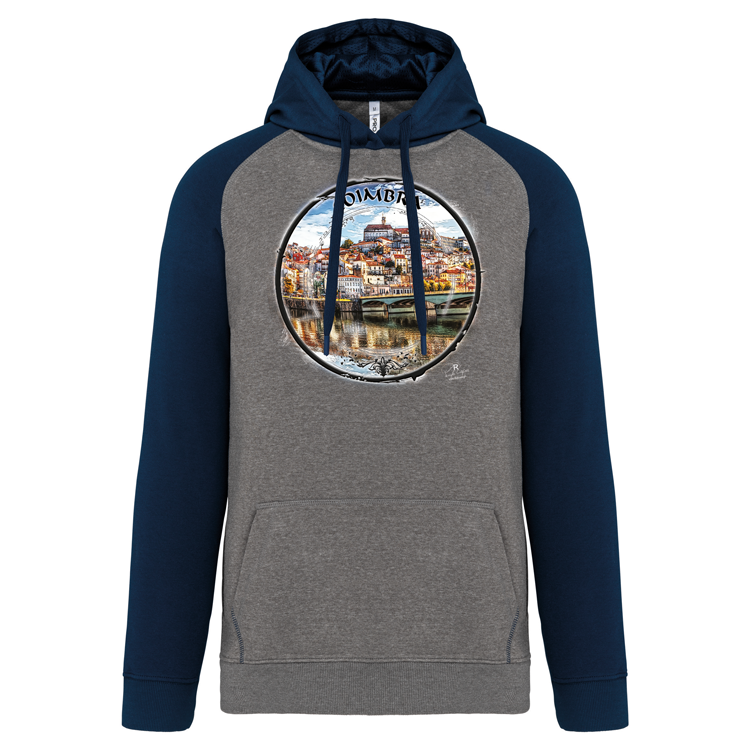 Sweatshirt Bicolor com capuz Selo Coimbra