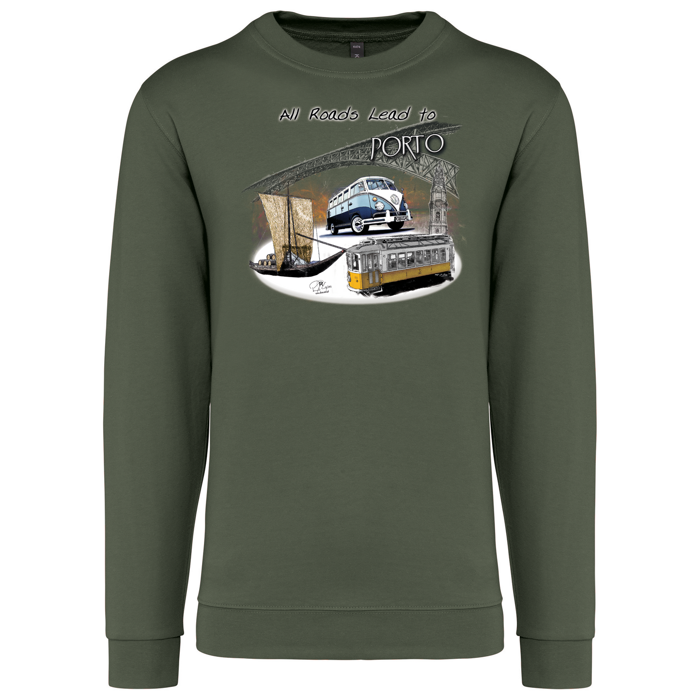 Sweatshirt Kariban sem Capuz All Roads Lead to Porto