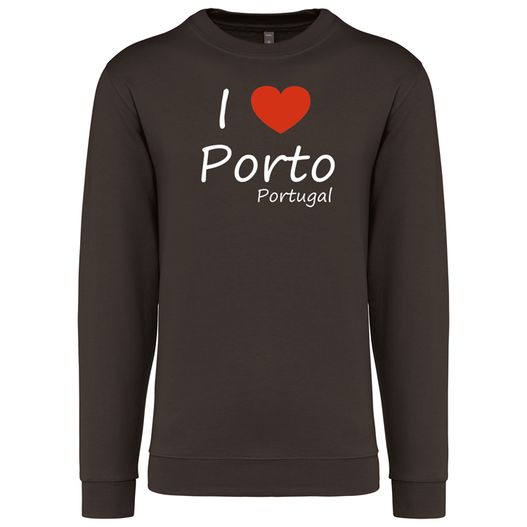 Sweatshirt Kariban sem Capuz I Love Porto
