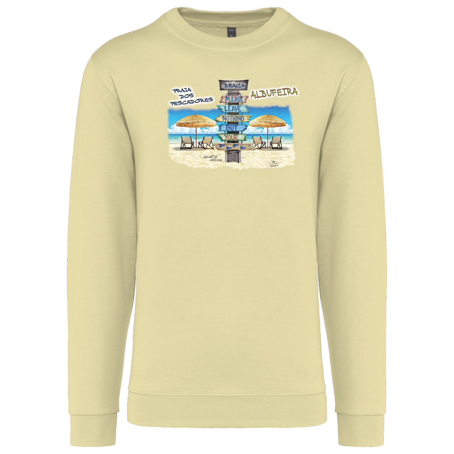 Sweatshirt Kariban sem Capuz Pegadas Albufeira