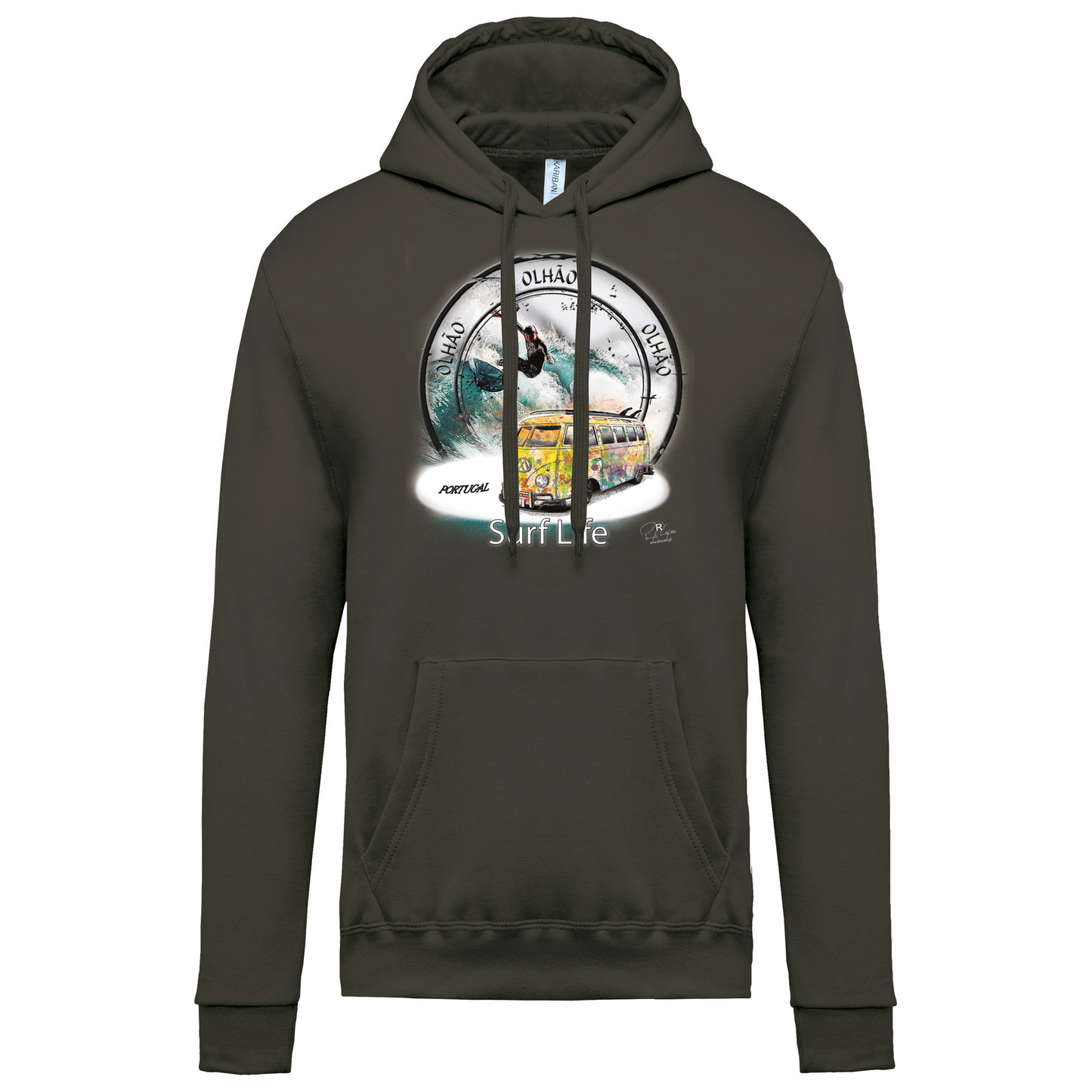 Sweatshirt Kariban com Capuz Surf Life Olhão