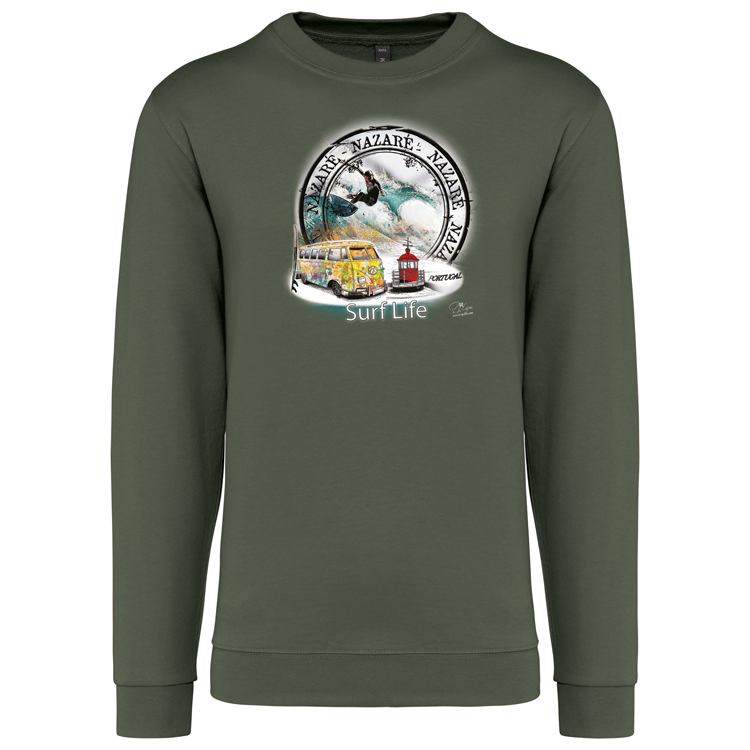 Sweatshirt Kariban sem Capuz Surf Life Nazaré