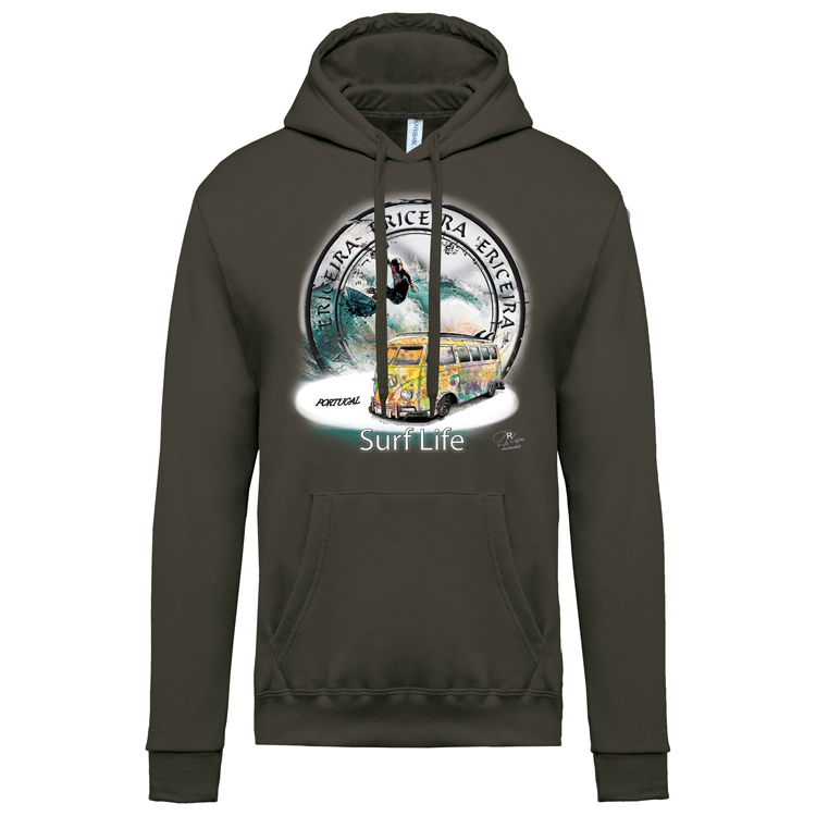 Sweatshirt Kariban com Capuz Surf Life Ericeira