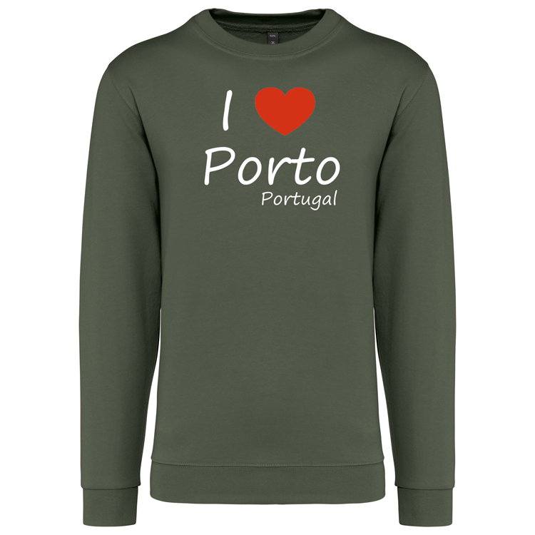 Sweatshirt Kariban sem Capuz I Love Porto