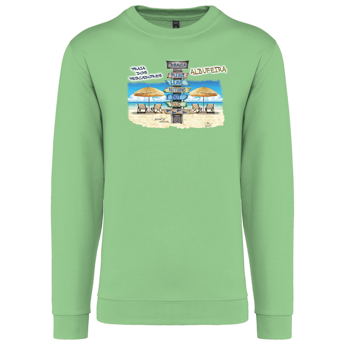 Sweatshirt Kariban sem Capuz Pegadas Albufeira
