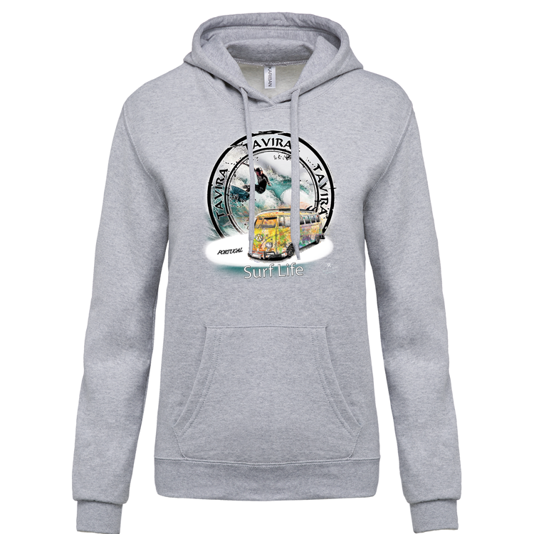 Sweatshirt Kariban com Capuz Surf Life Tavira