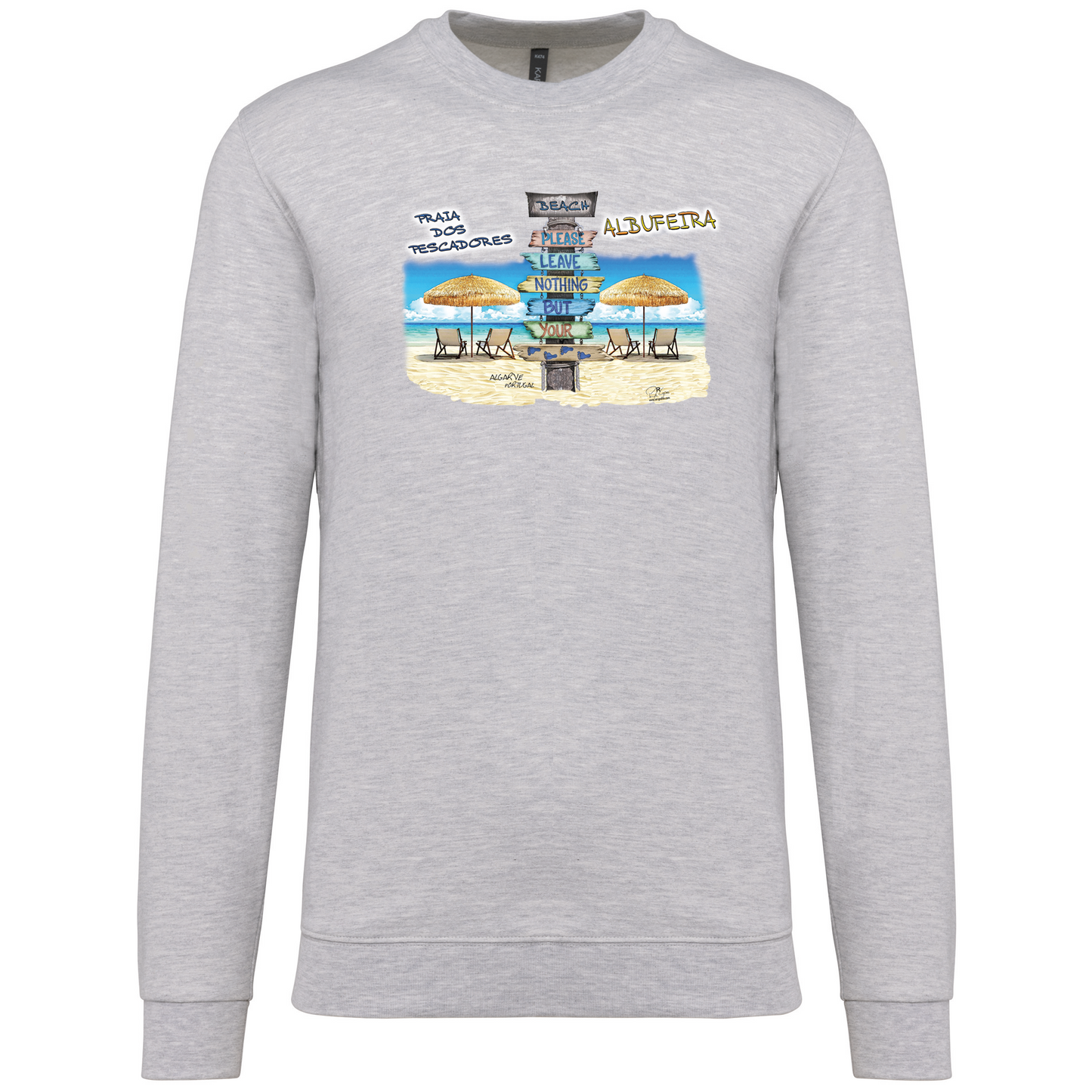 Sweatshirt Kariban sem Capuz Pegadas Albufeira
