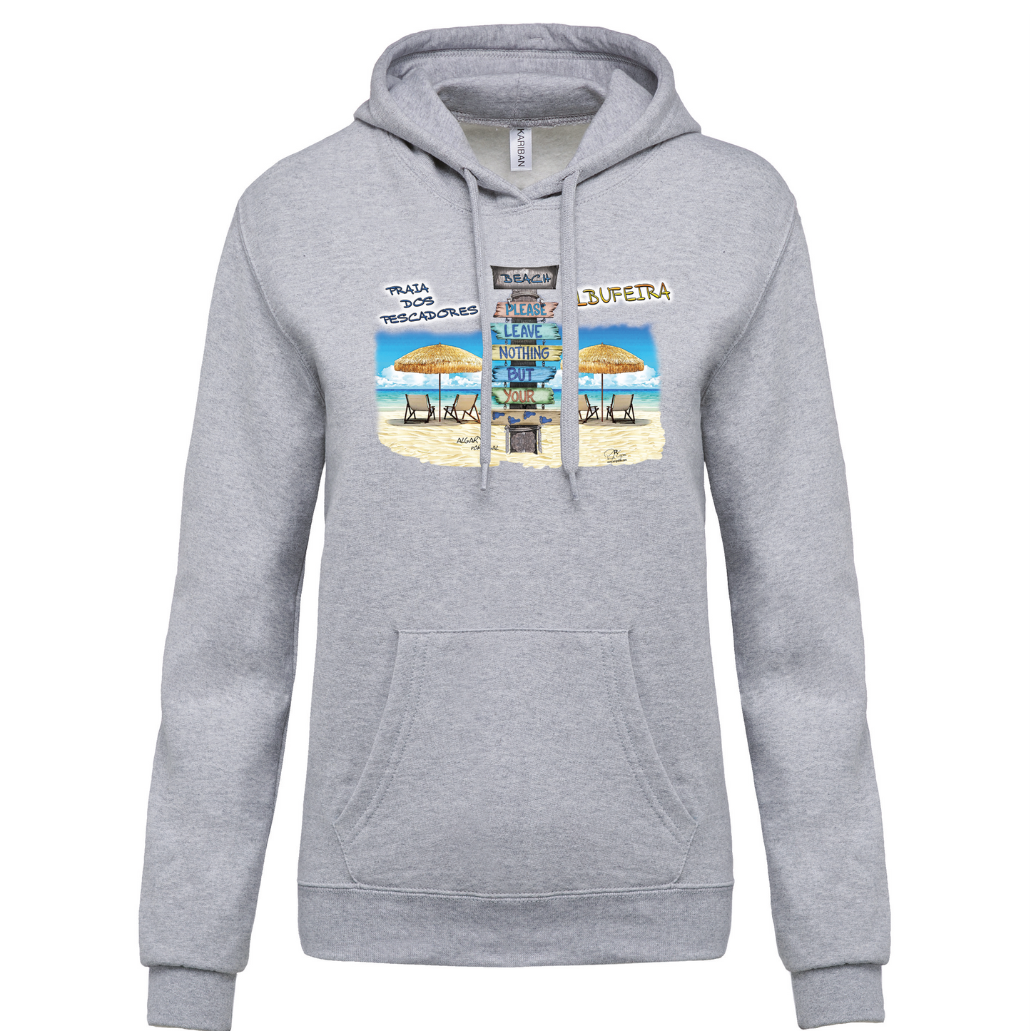 Sweatshirt Kariban com Capuz Pegadas Albufeira
