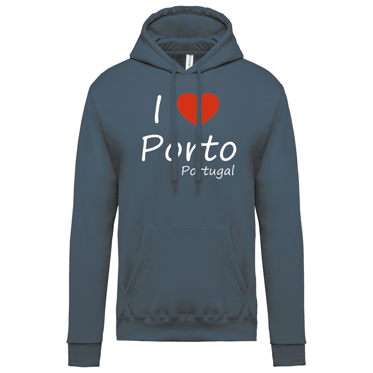 Sweatshirt Kariban com Capuz I Love Porto