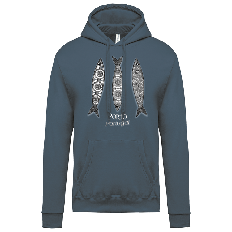 Sweatshirt Kariban com Capuz 3 Sardinhas Porto