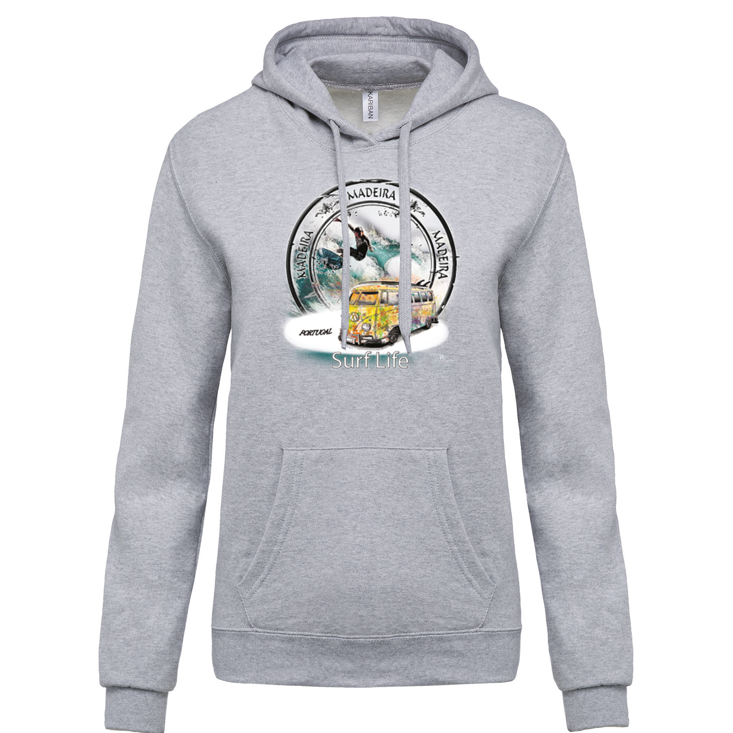 Sweatshirt Kariban com Capuz Surf Life Ilha da Madeira