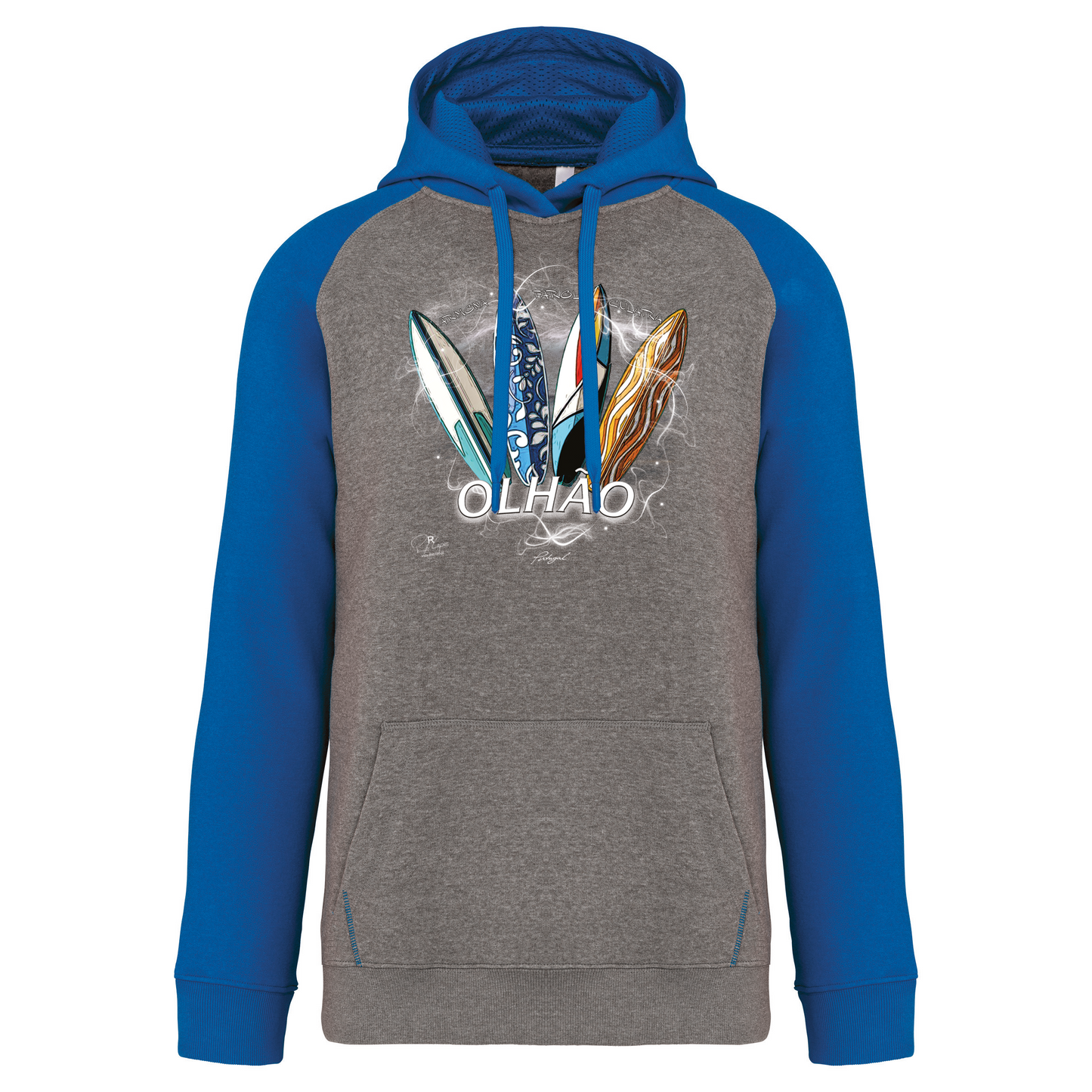 Sweatshirt Bicolor com capuz Surfboards Olhão