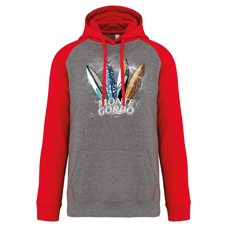 Sweatshirt Bicolor com capuz Surfboards Monte Gordo