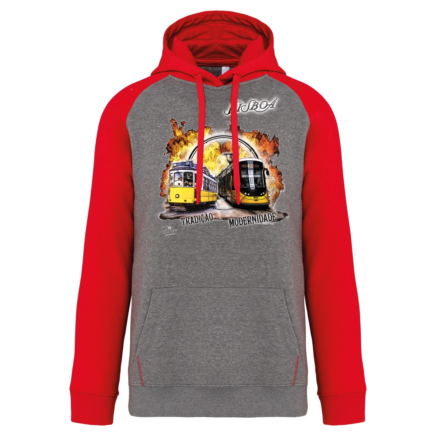 Sweatshirt Bicolor com capuz Tradição e Modernidade