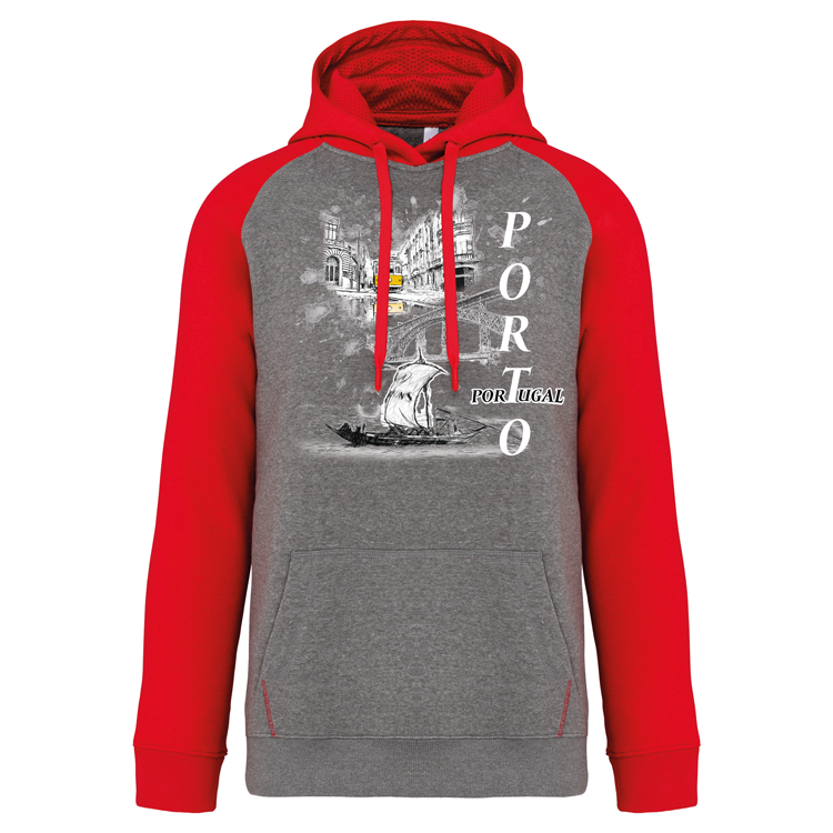 Sweatshirt Bicolor com capuz Espelho 2  Porto