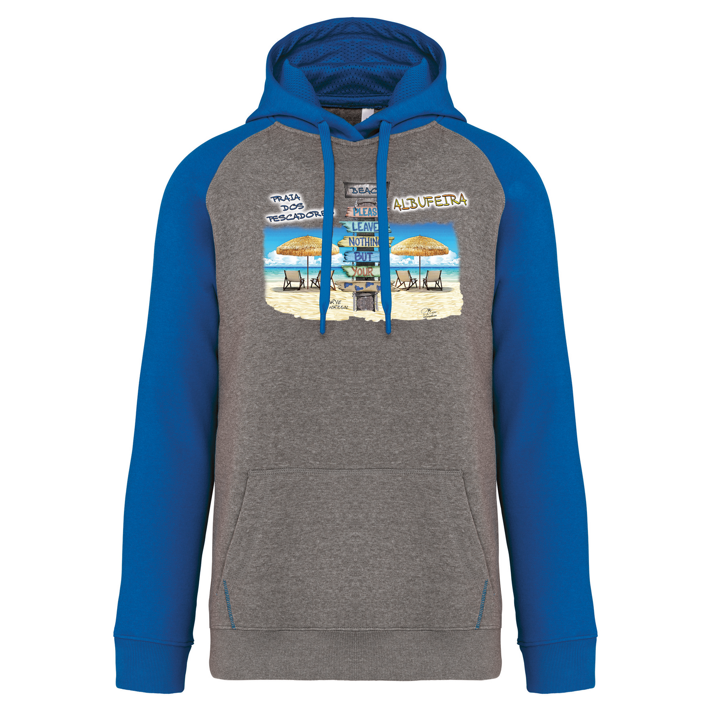 Sweatshirt Bicolor com capuz Pegadas Albufeira
