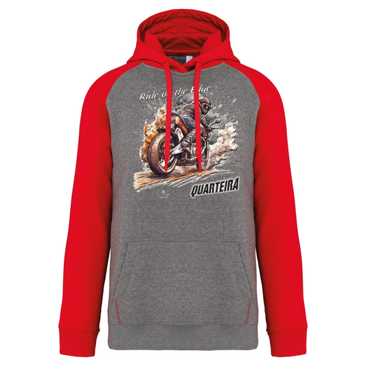 Sweatshirt Bicolor com capuz Ride on the Edge Quarteira
