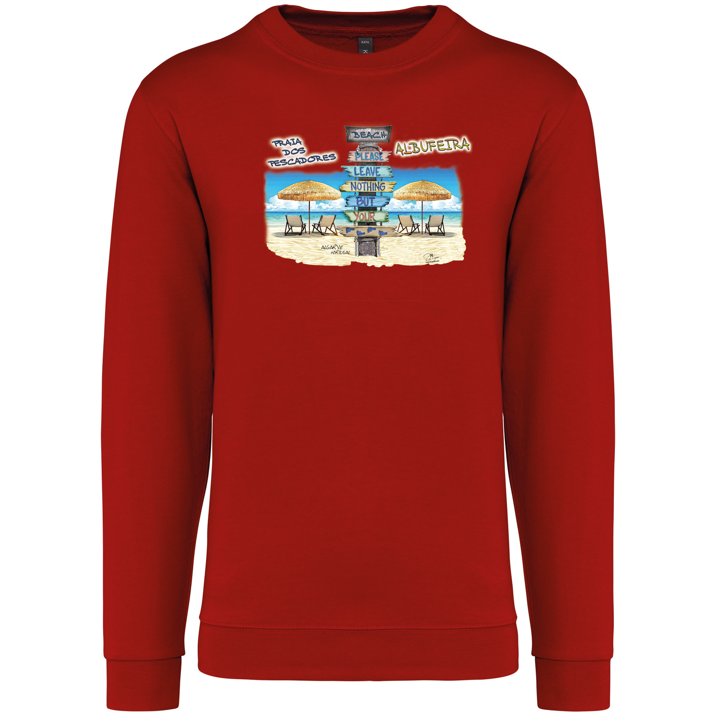 Sweatshirt Kariban sem Capuz Pegadas Albufeira