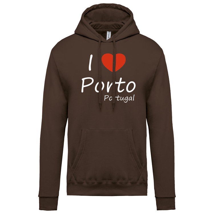Sweatshirt Kariban com Capuz I Love Porto