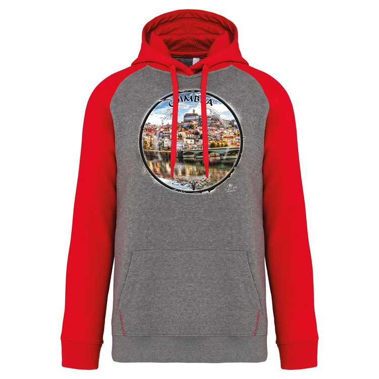 Sweatshirt Bicolor com capuz Selo Coimbra