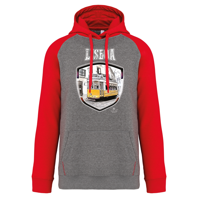 Sweatshirt Bicolor com capuz Lisbon Shield