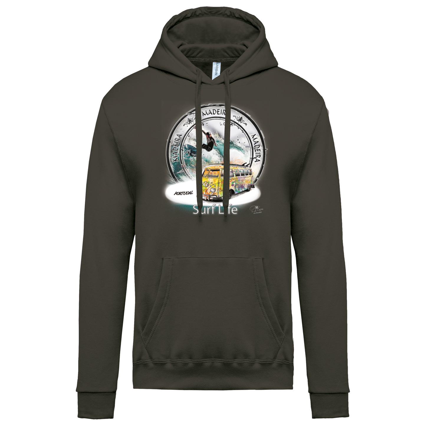 Sweatshirt Kariban com Capuz Surf Life Ilha da Madeira
