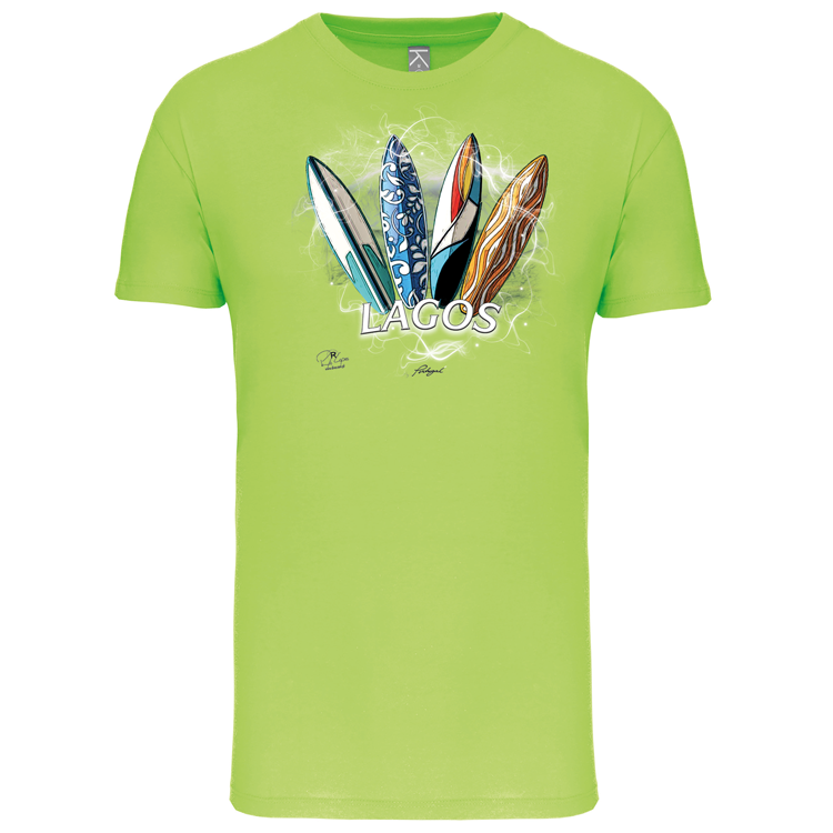 T-Shirt Algodão Biológico Surfboards Lagos