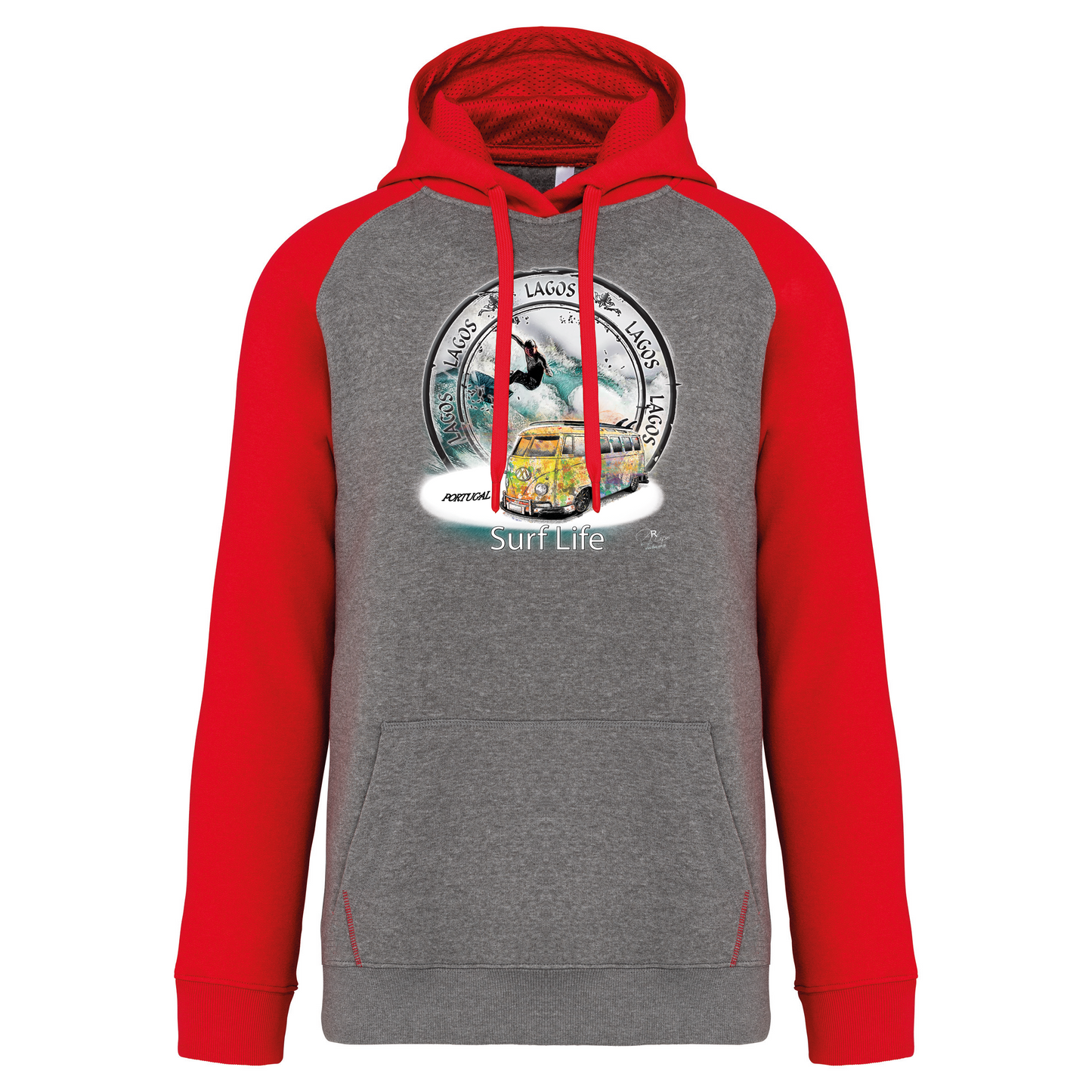 Sweatshirt Bicolor com capuz Surf Life Lagos