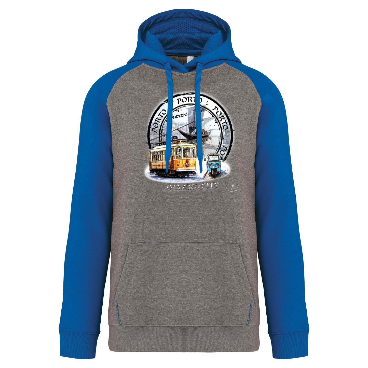 Sweatshirt Bicolor com capuz Amazing City Porto
