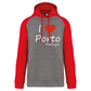 Sweatshirt Bicolor com capuz I Love Porto
