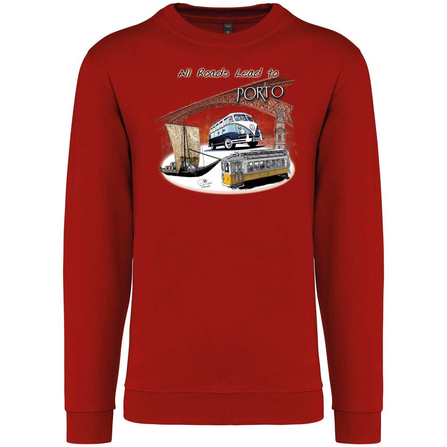 Sweatshirt Kariban sem Capuz All Roads Lead to Porto