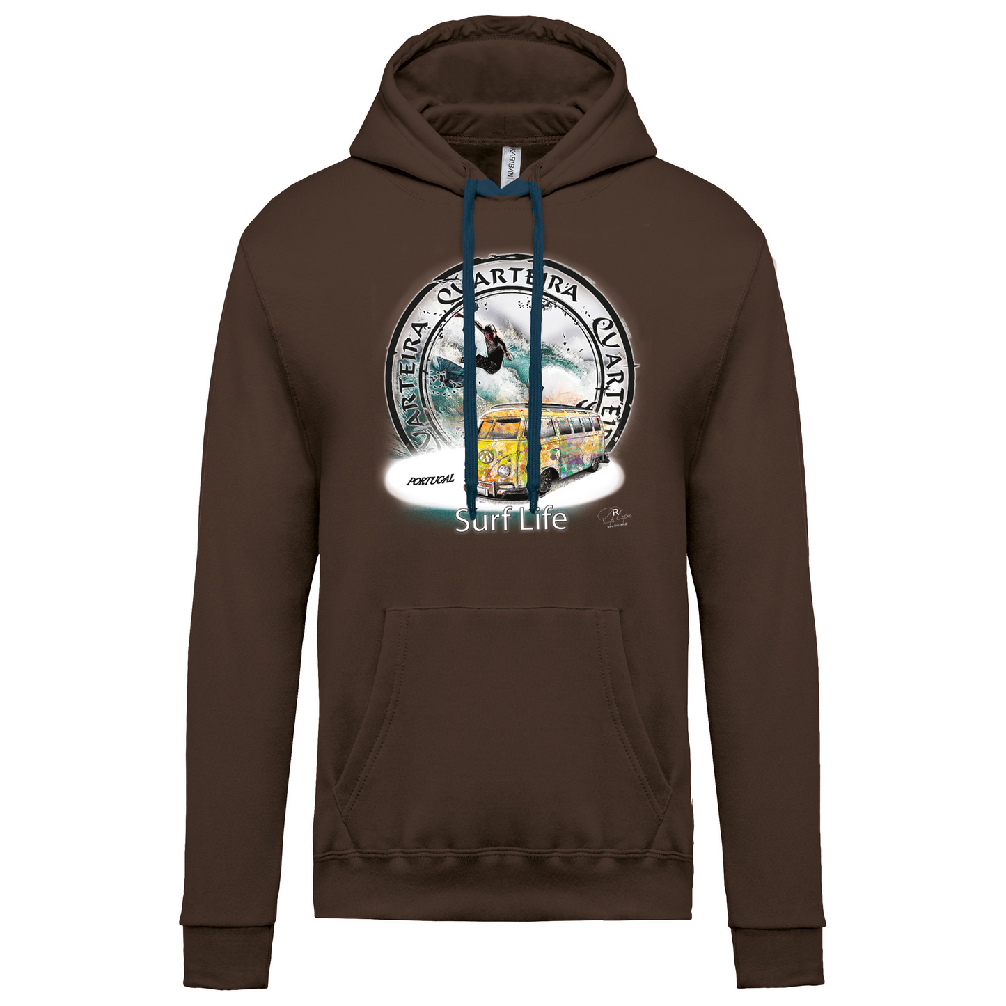 Sweatshirt Kariban com Capuz Surf Life Quarteira