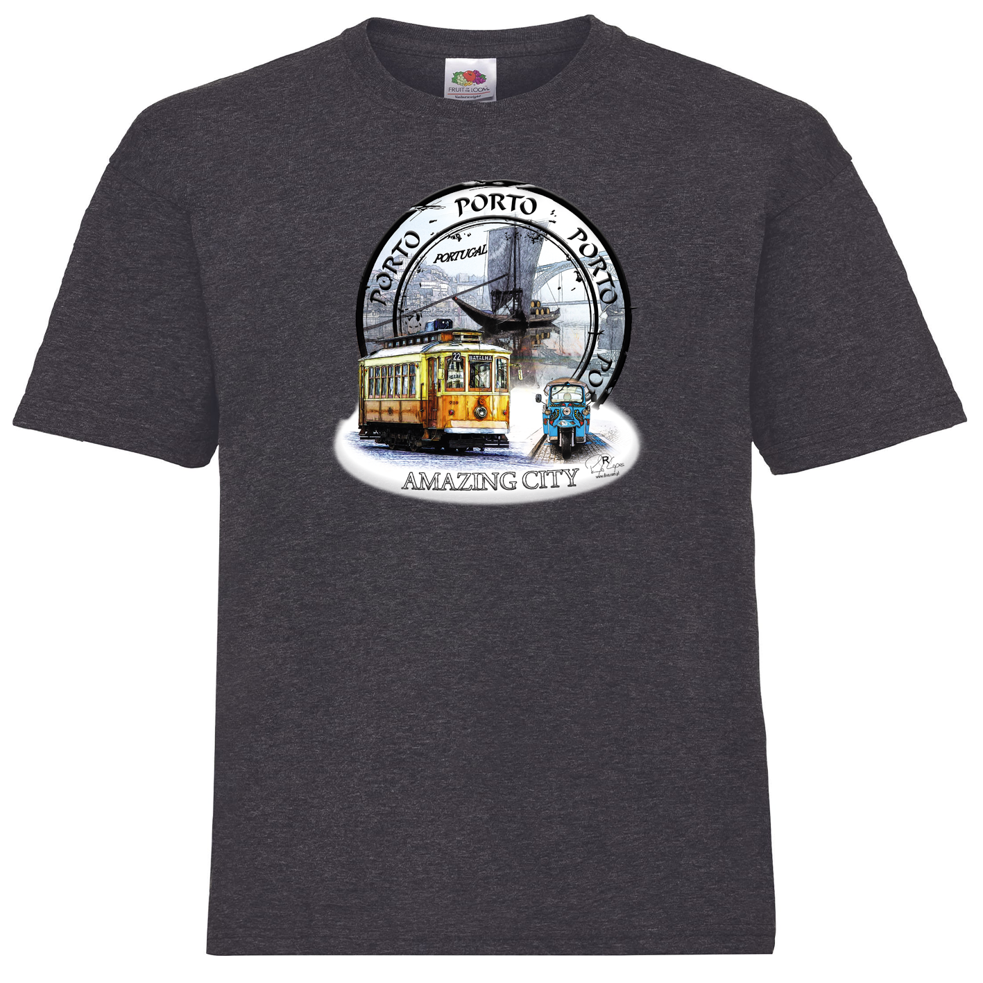 T-shirt Fruit of the Loom Kids Amazing City Porto