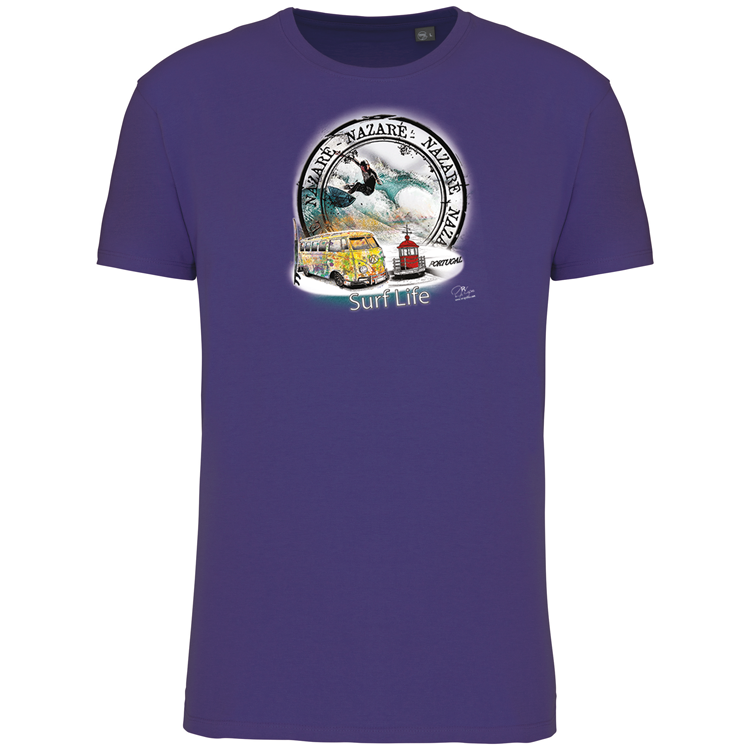 T-Shirt Algodão Biológico Surf Life Nazaré