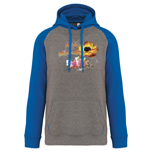 Sweatshirt Bicolor com capuz Madeira Flowers