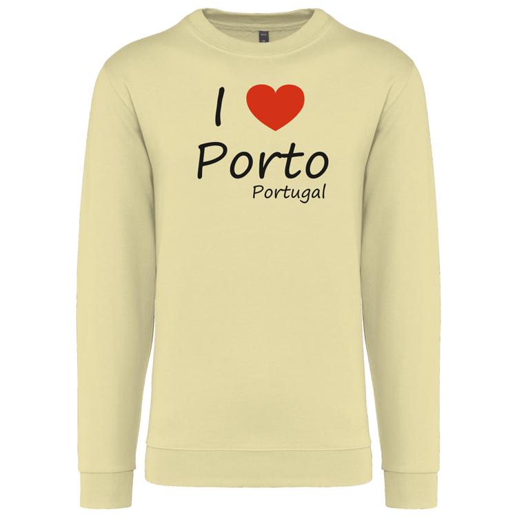 Sweatshirt Kariban sem Capuz I Love Porto