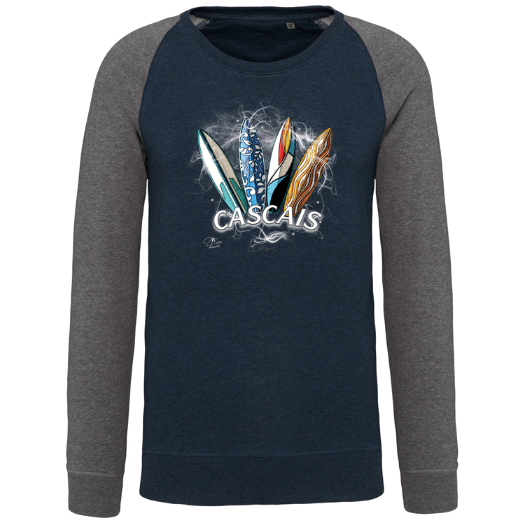 Sweatshirt Bicolor sem capuz Surfboards Cascais