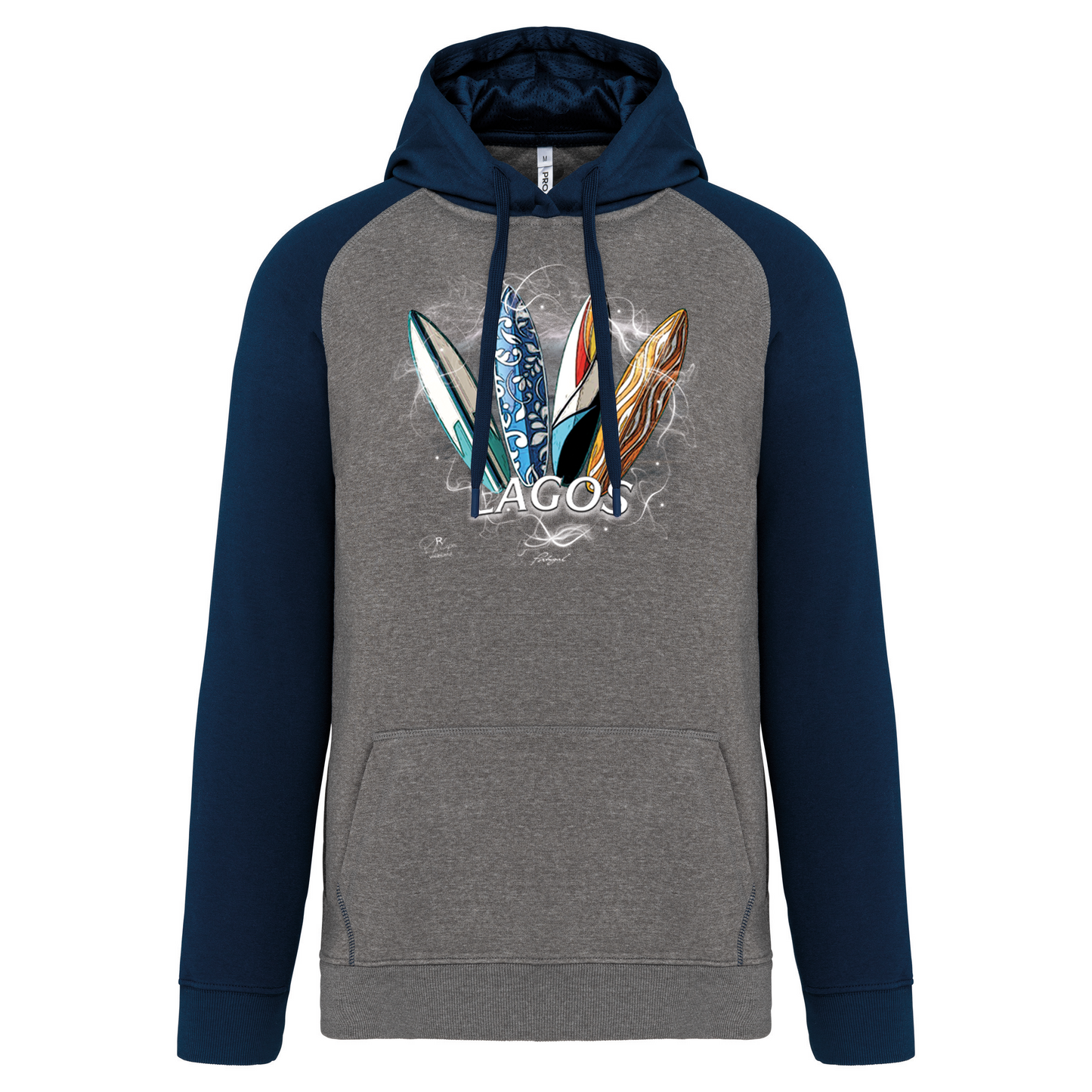 Sweatshirt Bicolor com capuz Surfboards Lagos