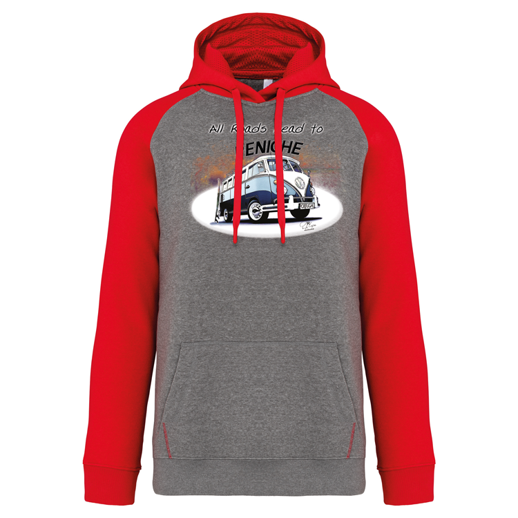 Sweatshirt Bicolor com capuz All Roads Lead to Peniche